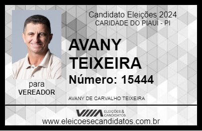 Candidato AVANY TEIXEIRA 2024 - CARIDADE DO PIAUÍ - Eleições