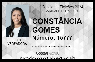 Candidato CONSTÂNCIA GOMES 2024 - CARIDADE DO PIAUÍ - Eleições