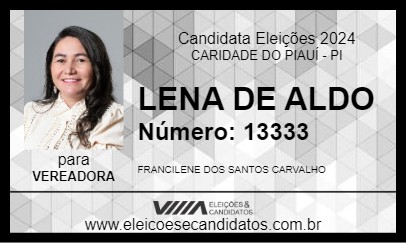 Candidato LENA DE ALDO 2024 - CARIDADE DO PIAUÍ - Eleições