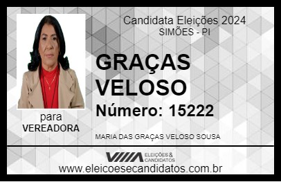 Candidato GRAÇAS VELOSO 2024 - SIMÕES - Eleições