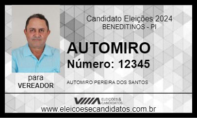 Candidato AUTOMIRO 2024 - BENEDITINOS - Eleições