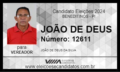 Candidato JOÃO DE DEUS 2024 - BENEDITINOS - Eleições