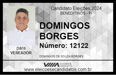 Candidato DOMINGOS BORGES 2024 - BENEDITINOS - Eleições