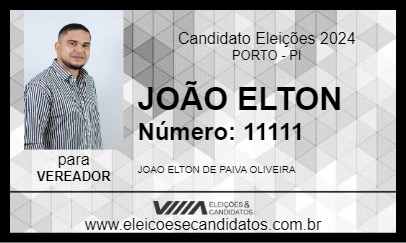 Candidato JOÃO ELTON 2024 - PORTO - Eleições