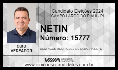 Candidato NETIN 2024 - CAMPO LARGO DO PIAUÍ - Eleições