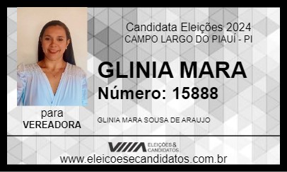 Candidato GLINIA MARA 2024 - CAMPO LARGO DO PIAUÍ - Eleições