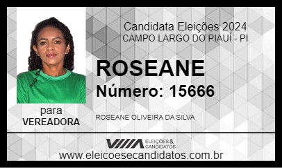 Candidato ROSEANE 2024 - CAMPO LARGO DO PIAUÍ - Eleições