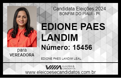 Candidato EDIONE PAES LANDIM 2024 - BONFIM DO PIAUÍ - Eleições