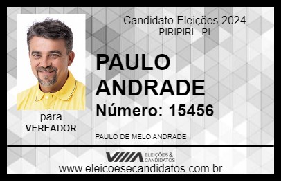 Candidato PAULO ANDRADE 2024 - PIRIPIRI - Eleições