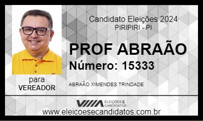 Candidato PROF ABRAÃO 2024 - PIRIPIRI - Eleições