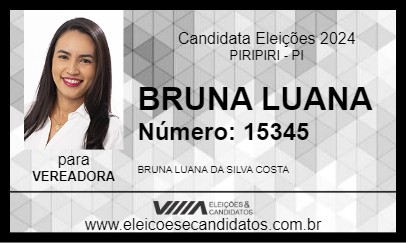 Candidato BRUNA LUANA 2024 - PIRIPIRI - Eleições