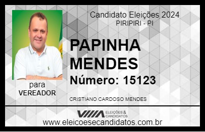 Candidato PAPINHA MENDES 2024 - PIRIPIRI - Eleições