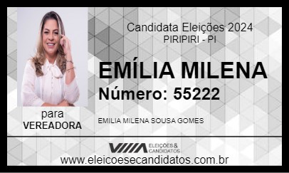 Candidato EMÍLIA MILENA 2024 - PIRIPIRI - Eleições