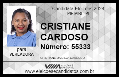 Candidato CRISTIANE CARDOSO 2024 - PIRIPIRI - Eleições