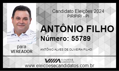 Candidato ANTÔNIO FILHO 2024 - PIRIPIRI - Eleições