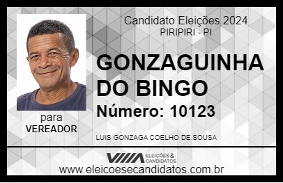 Candidato GONZAGUINHA DO BINGO 2024 - PIRIPIRI - Eleições