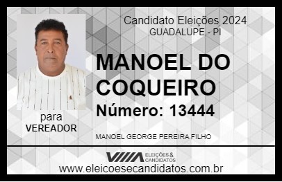 Candidato MANOEL DO COQUEIRO 2024 - GUADALUPE - Eleições