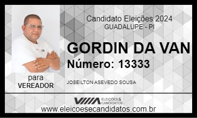 Candidato GORDIN DA VAN 2024 - GUADALUPE - Eleições