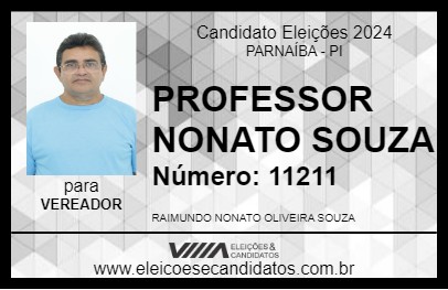 Candidato PROFESSOR NONATO SOUZA 2024 - PARNAÍBA - Eleições