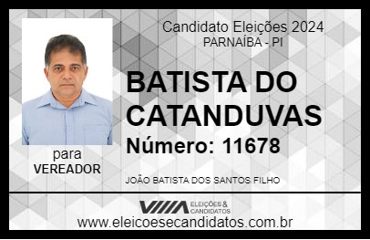 Candidato BATISTA DO CATANDUVAS 2024 - PARNAÍBA - Eleições