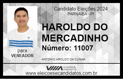 Candidato HAROLDO DO MERCADINHO 2024 - PARNAÍBA - Eleições