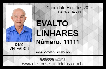 Candidato EVALTO LINHARES 2024 - PARNAÍBA - Eleições