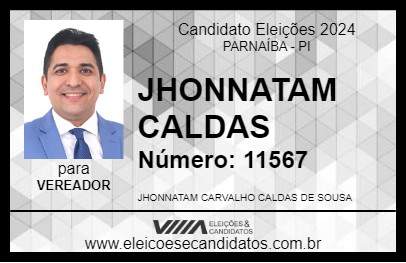 Candidato JHONNATAM CALDAS 2024 - PARNAÍBA - Eleições