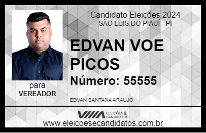 Candidato EDVAN VOE PICOS 2024 - SÃO LUIS DO PIAUÍ - Eleições