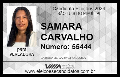 Candidato SAMARA CARVALHO 2024 - SÃO LUIS DO PIAUÍ - Eleições