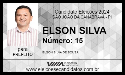 Candidato ELSON SILVA 2024 - SÃO JOÃO DA CANABRAVA - Eleições