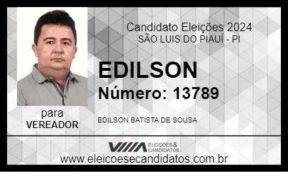 Candidato EDILSON 2024 - SÃO LUIS DO PIAUÍ - Eleições