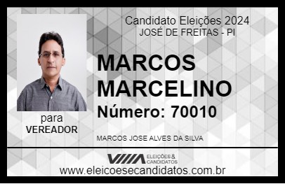 Candidato MARCOS MARCELINO 2024 - JOSÉ DE FREITAS - Eleições