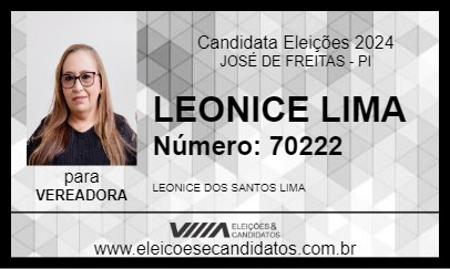 Candidato LEONICE LIMA 2024 - JOSÉ DE FREITAS - Eleições