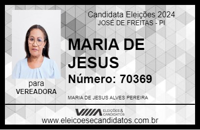 Candidato MARIA DE JESUS 2024 - JOSÉ DE FREITAS - Eleições