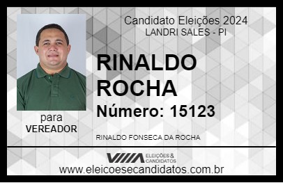 Candidato RINALDO ROCHA 2024 - LANDRI SALES - Eleições