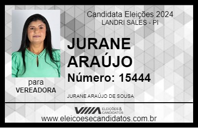 Candidato JURANE ARAÚJO 2024 - LANDRI SALES - Eleições