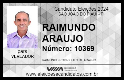 Candidato RAIMUNDO ARAUJO 2024 - SÃO JOÃO DO PIAUÍ - Eleições