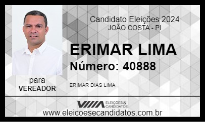 Candidato ERIMAR LIMA 2024 - JOÃO COSTA - Eleições