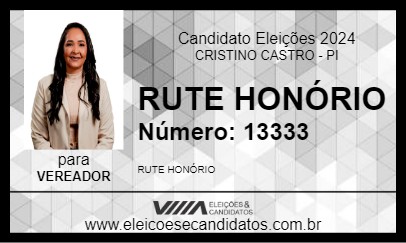 Candidato RUTE HONÓRIO 2024 - CRISTINO CASTRO - Eleições