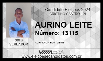 Candidato AURINO LEITE 2024 - CRISTINO CASTRO - Eleições