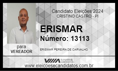 Candidato ERISMAR 2024 - CRISTINO CASTRO - Eleições