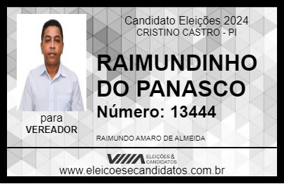 Candidato RAIMUNDIM DO PANASCO 2024 - CRISTINO CASTRO - Eleições