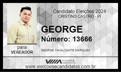 Candidato GEORGE DO SOSSEGO 2024 - CRISTINO CASTRO - Eleições