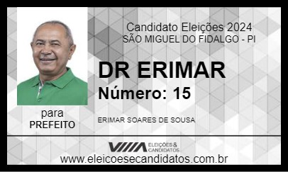 Candidato DR ERIMAR 2024 - SÃO MIGUEL DO FIDALGO - Eleições