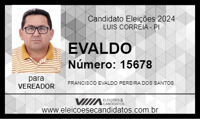 Candidato EVALDO  2024 - LUIS CORREIA - Eleições