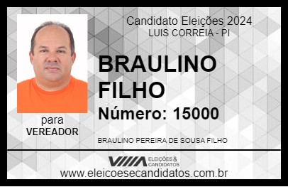 Candidato BRAULINO FILHO 2024 - LUIS CORREIA - Eleições