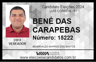 Candidato BENÉ DAS CARAPEBAS  2024 - LUIS CORREIA - Eleições