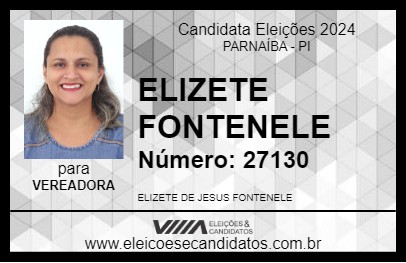 Candidato ELIZETE FONTENELE 2024 - PARNAÍBA - Eleições