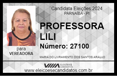 Candidato PROFESSORA LILI 2024 - PARNAÍBA - Eleições