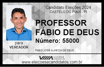 Candidato PROFESSOR FÁBIO DE DEUS 2024 - CASTELO DO PIAUÍ - Eleições